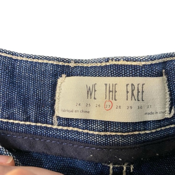 Free People We The Free Straight Leg Denim Cargo Utility Jeans Size 27 - Picture 4 of 10